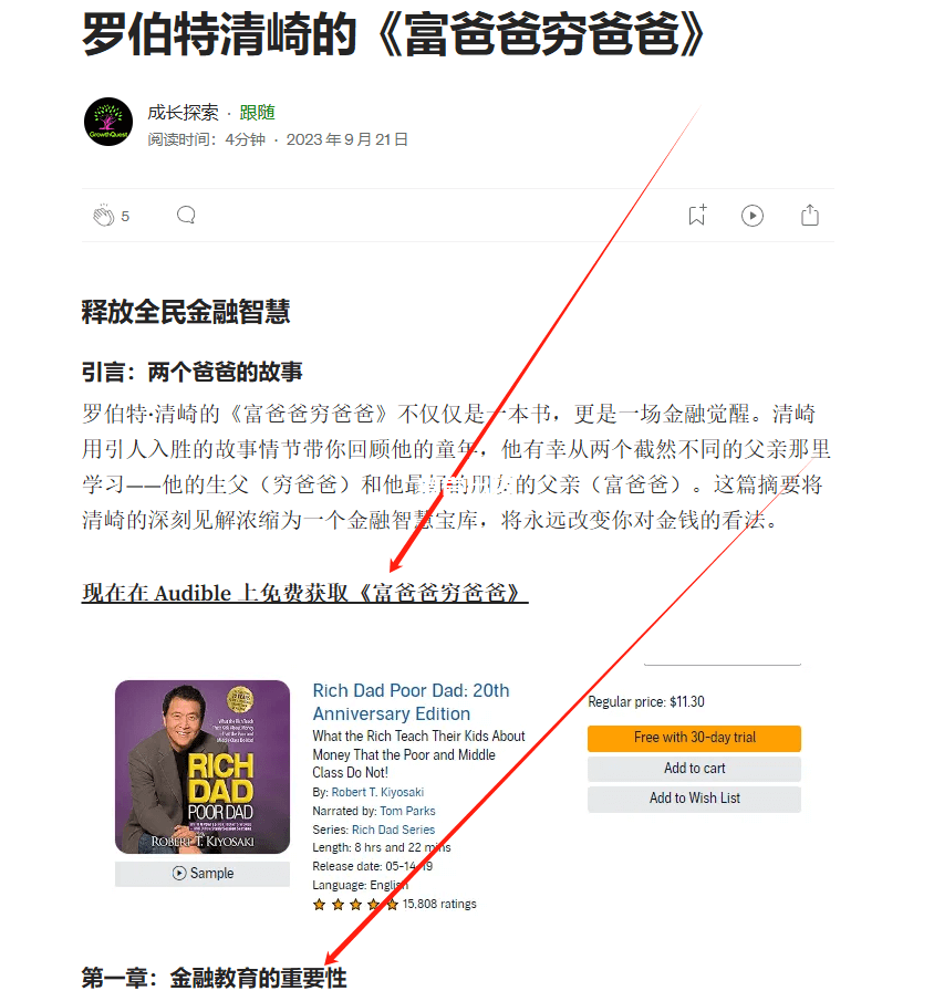 用Medium推广亚马逊有声图书Audible赚佣金，一篇文章赚1万美金