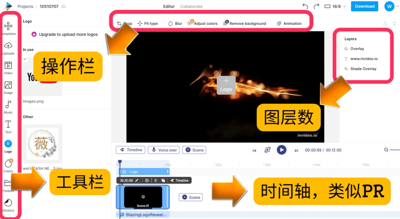 利用InVideo AI工具帮老外制作视频开场动画，日赚60美金