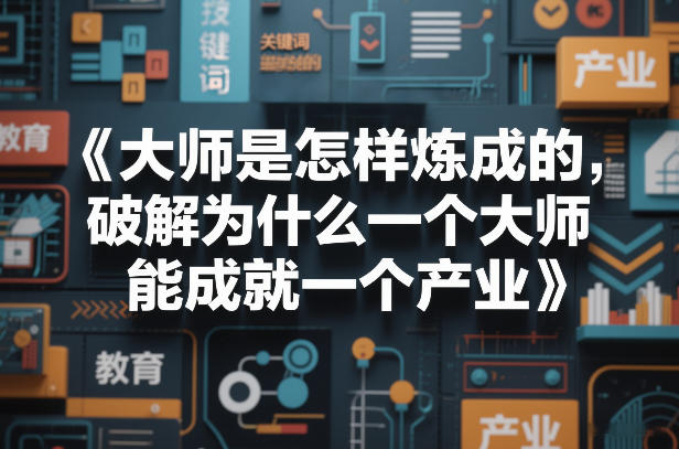 大师是怎样炼成的，破解为什么一个大师，能成就一个产业【电子书】(1)