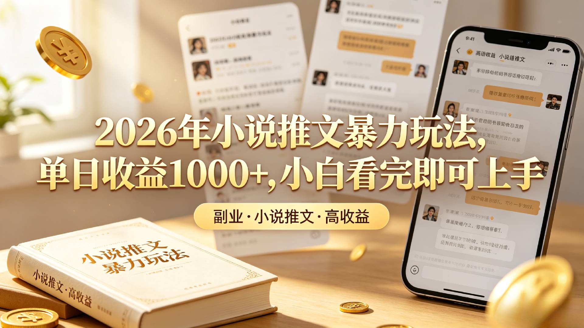 2026年小说推文暴力玩法，单日收益1000+，小白看完即可上手(1)