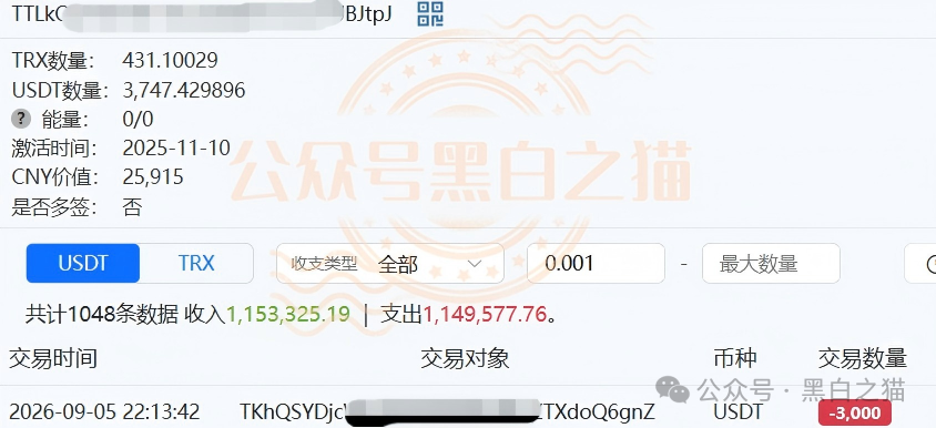 283万USDT、2800万人民币——“金河资本”军包盘吸血账单曝光:一个USDT地址3个月进账283万,精聊模式下隐性资金远超想象!