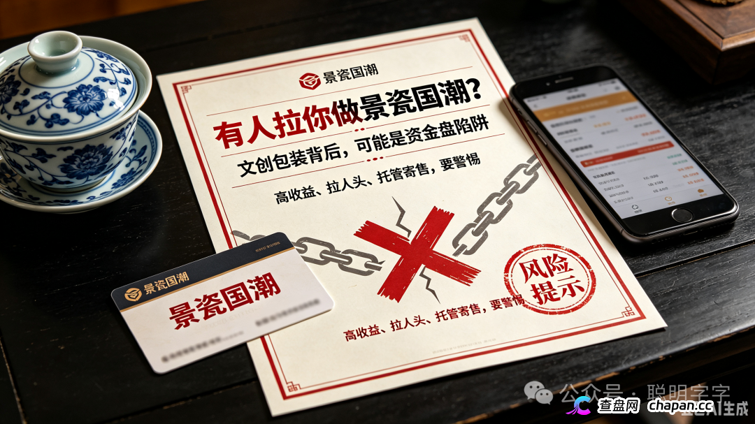 紧急预警|“景瓷国潮”:正主声明从未授权,月收益30%靠新钱填旧账,国潮外衣下是典型资金盘